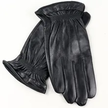 Мужские перчатки кожаные теплые с теплой подкладкой ремешок экран Ветрозащитный вождения