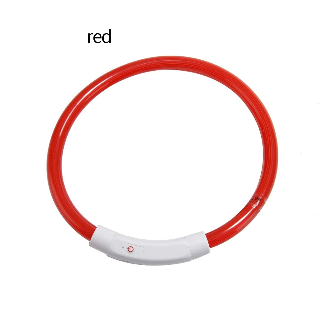 Красный LED35/50/70 см ошейник для собак с подсветкой USB Перезаряжаемые светящийся поводок для собак воротники световой Pet вспышки света Ночная зарядки для небольших для средних и больших собак - Цвет: Красный