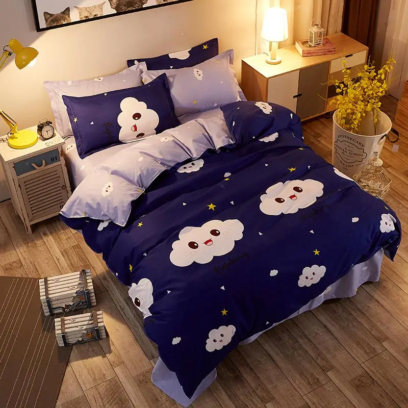 

Cloud Printed 4pcs Girl Boy Kid Bed Cover Set Duvet Cover Adult Child Bed Sheets And Pillowcases Comforter Bedding Set 61017