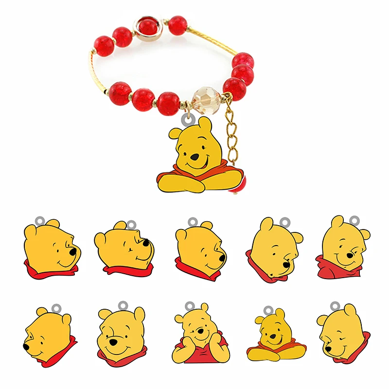 Браслет из эпоксидной смолы в виде Винни-Пуха | Украшения и аксессуары