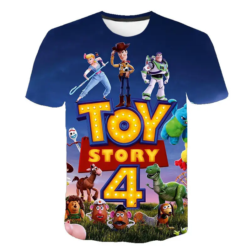 Toy Story 4 Forky Alien/Летняя футболка мужская и женская детские футболки с короткими