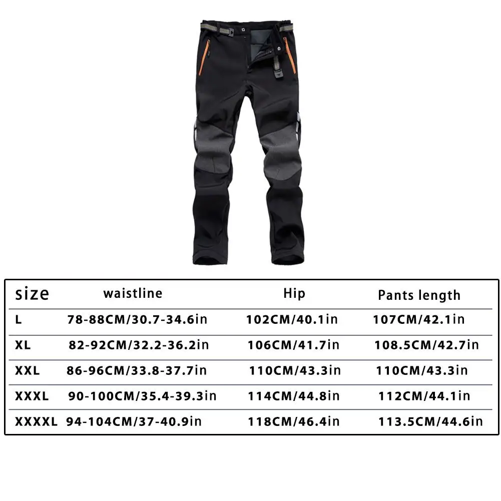 Уличные спортивные брюки мужские плюс бархатные утепленные осенние и зимние водонепроницаемые Мягкие флисовые лыжные брюки для горного туризма