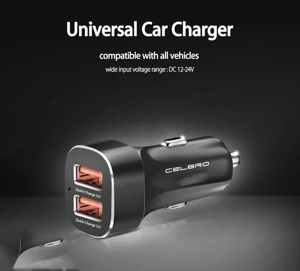 Автомобильное зарядное устройство Quick Charge 3,0 для мобильного телефона, двойное автомобильное зарядное устройство Usb Qc 3,0 2,0, адаптер быстрой зарядки, 2 порта, Usb зарядное устройство QC3.0