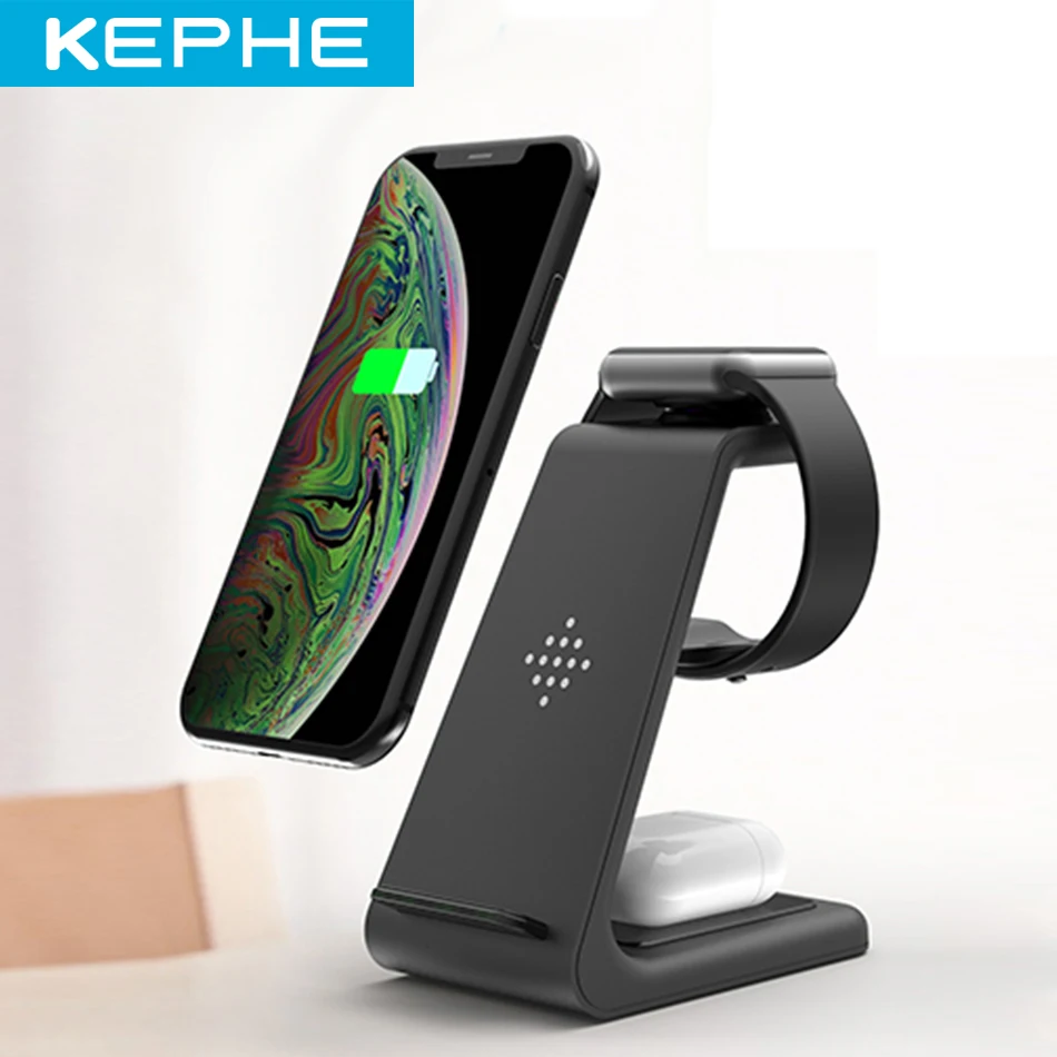 3 in1 Fast Wireless Charger For iPhone 12/11 AirPods Apple Watch 1/2/3/4/5/6 Charging Stand for iWatch Xr/Xs Max | Мобильные