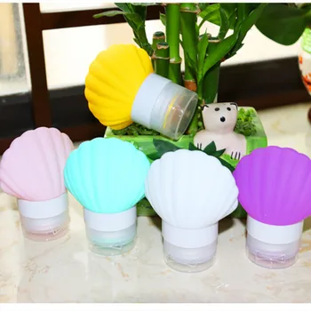 

1PC Silicone Squeeze Travel Bottle Seashell Shape Empty Container Tube Portable Travel Make Up Tool