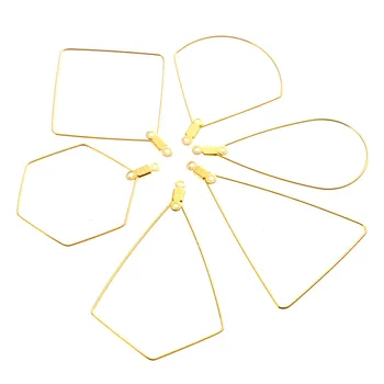 

10PCS/Lot Stainless Steel Blank Coat Hanger Earrings Settings Wired Hollow Geometry Frame Earrings Bases DIY Jewelry Making