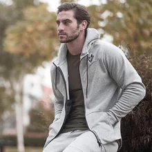 Осень и зима новые продукты Мужские Спортивные Повседневные Пальто Фитнес толстовка на молнии рубашка мужская спортивная одежда из чистого хлопка с длинным рукавом