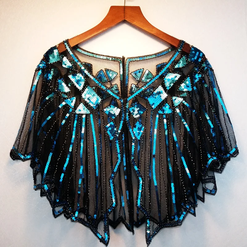Black with light blu Женская шаль обертывания блесток пашмины вечернее платье женская Пляжная накидка Солнцезащитная Маленькая шаль пальто - Цвет: Black with light blu