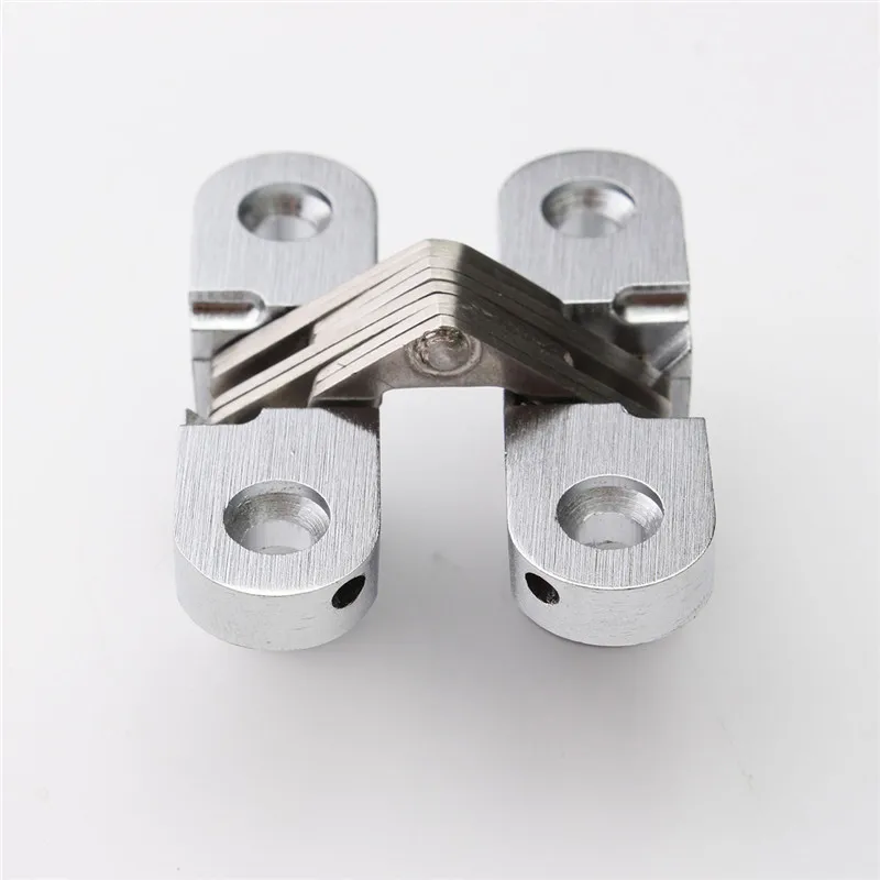 MTGATHER 304 Stainless Steel Hidden Hinges 13x45MM Invisible Concealed Cross Door Hinge Bearing 20KG With Screw