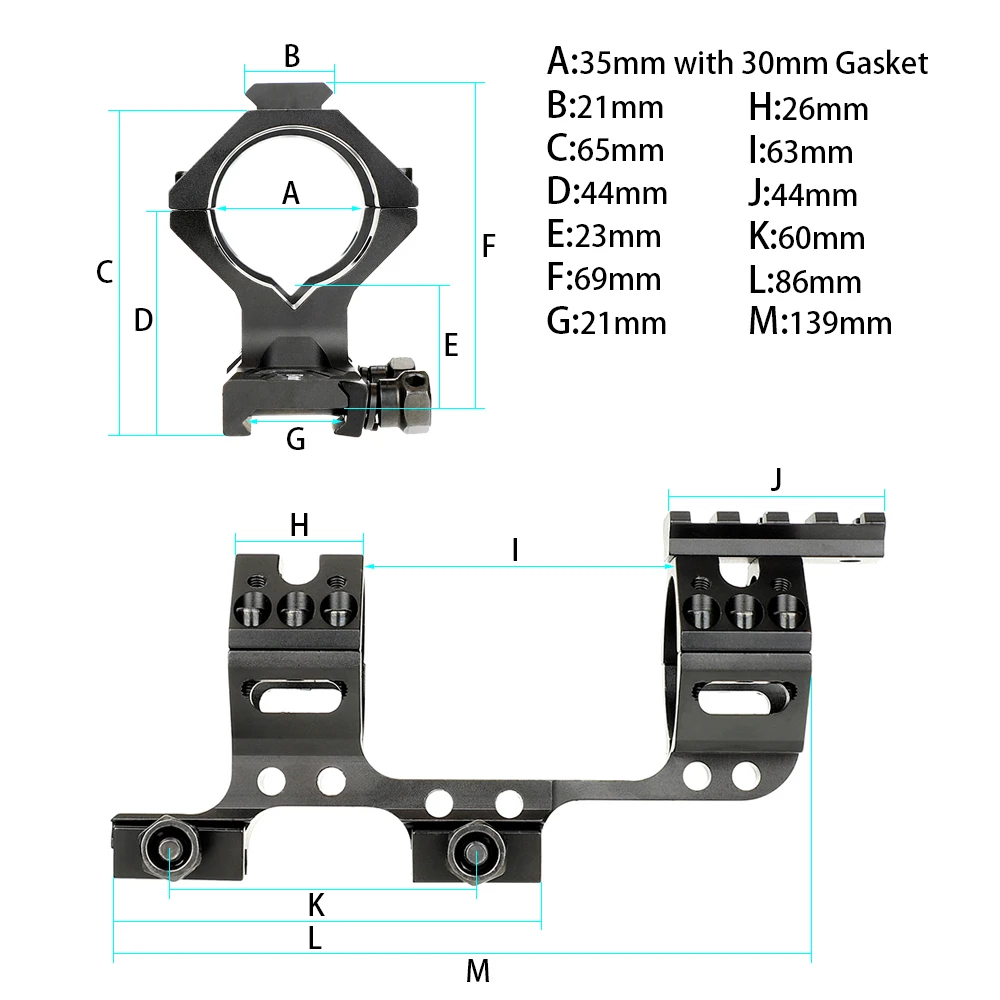 Montagem do Escopo de Ohhunt Trilho de Flutuação para Riflescope 30mm a 35mm Monta com 21mm Anéis Parte Bi-direção Picatinny Trilho Livre Uma 2 ??