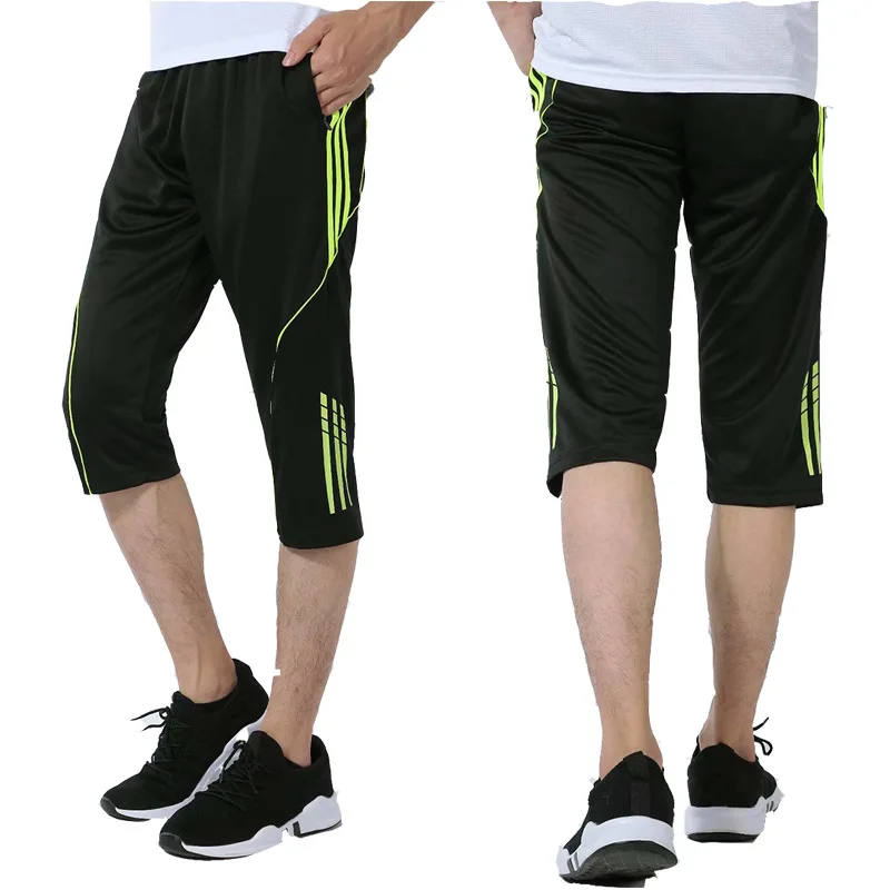 Summer Thin Football Male Pocket Zipper Capri Pants shou tui Running Fitness Calf | Спорт и развлечения