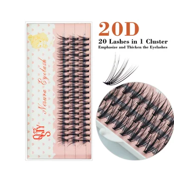

QSTY 0.07C 20D Professional Individual Eyelash Extension Natural Long Black Effect Makeup False Cluster Eyelashes Soft Cilia