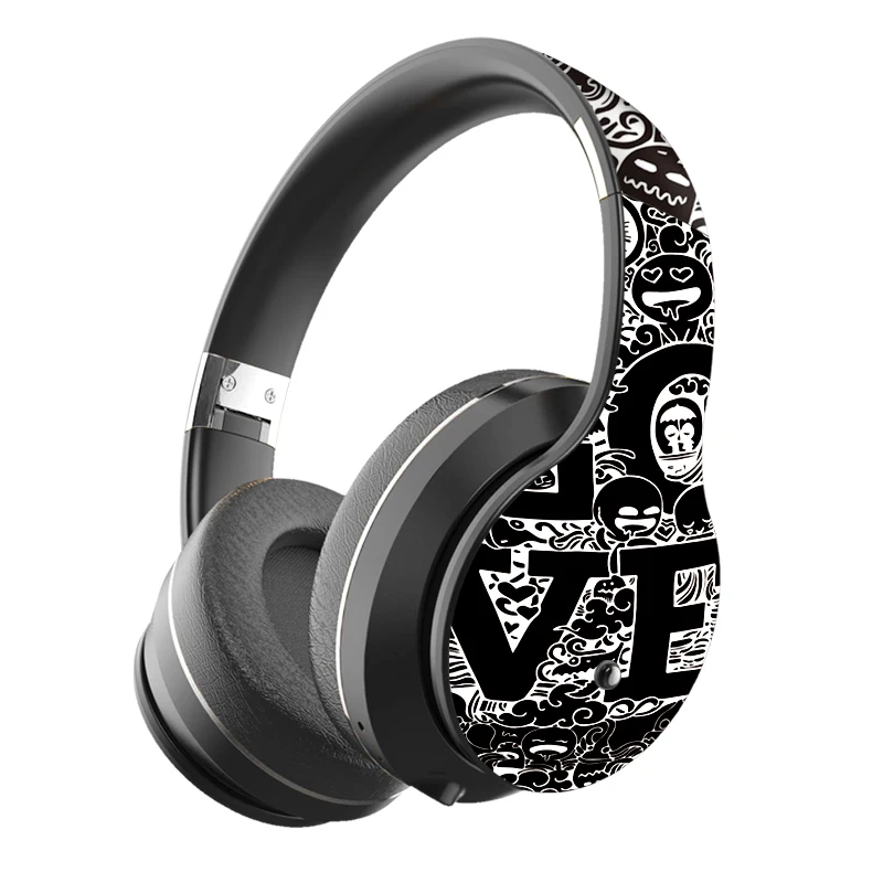 Новые портативные беспроводные наушники Bluetooth стерео Складная гарнитура аудио Mp3 регулируемые наушники с микрофоном для музыки - Цвет: Black Sliver