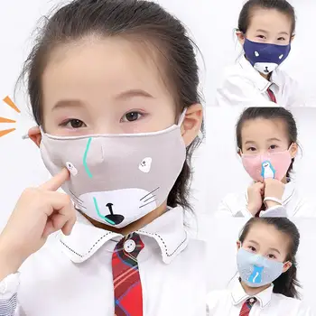 

5Pcs Kids Animal Print Adjustable Anti-Droplet Dustproof Protective Mouth Mask safe Breathable dustproof Protective masks