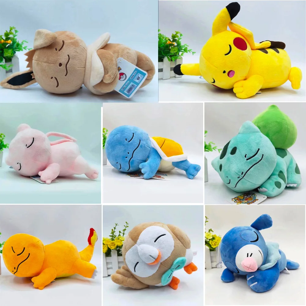 Takara Tomy Плюшевая Кукла Покемон Иви и Пикачу Squirtle Charmander Venusaur приобретенного во время игры Мягкие игрушки спальные животных, 20 см 9 шт./компл