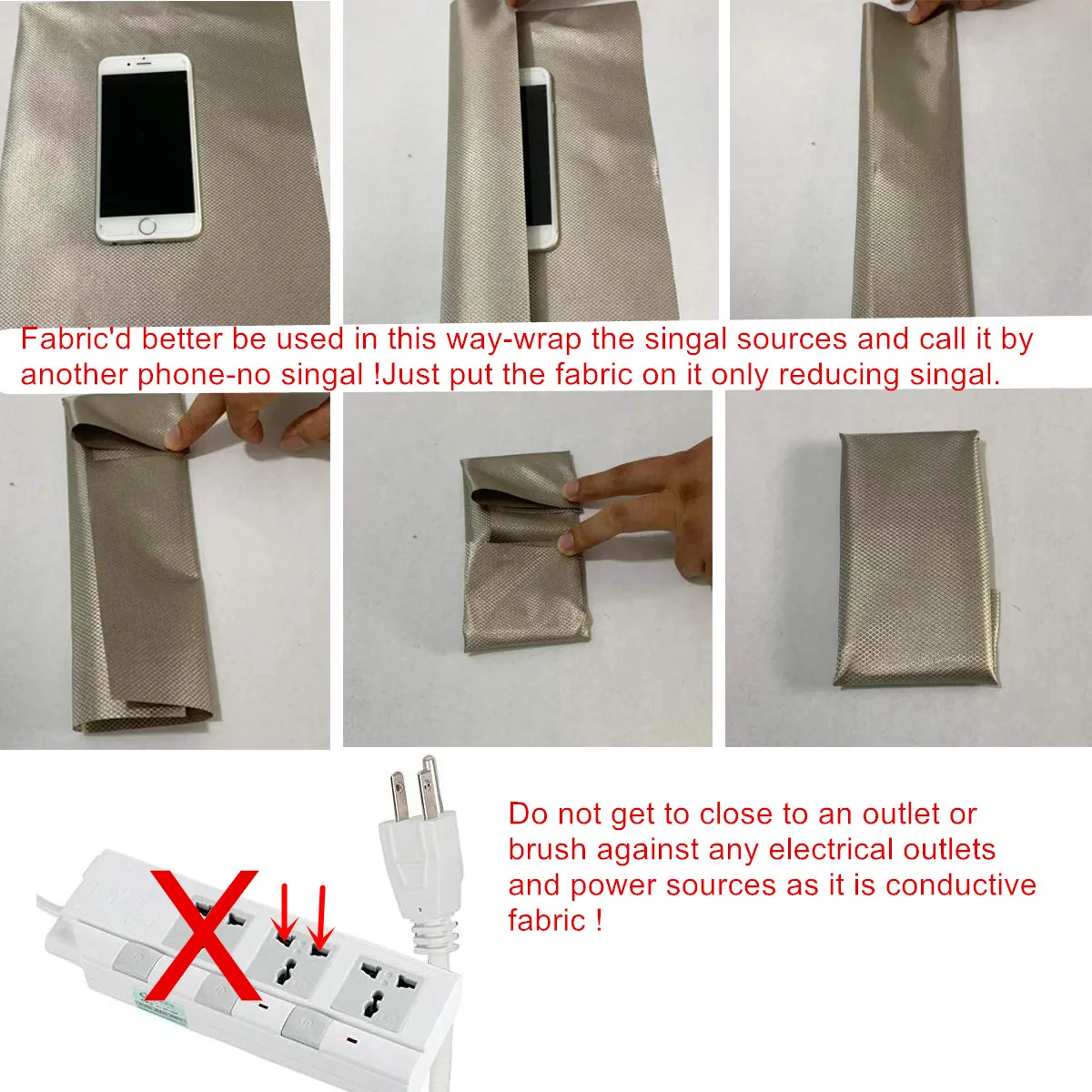 패러데이 RFID 차폐 패브릭 블록, 와이파이 RF 방사선 방지 전도성 구리 니켈 EMF 보호 천, 실버 색상