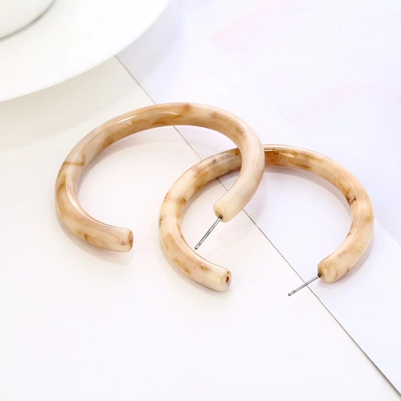 

Big Boho Acrylic Hoop Earrings for Women 2020 Fashion Bohemia ZA Acetate Resin Circle Statement Hoops Korean Earrings Jewelry