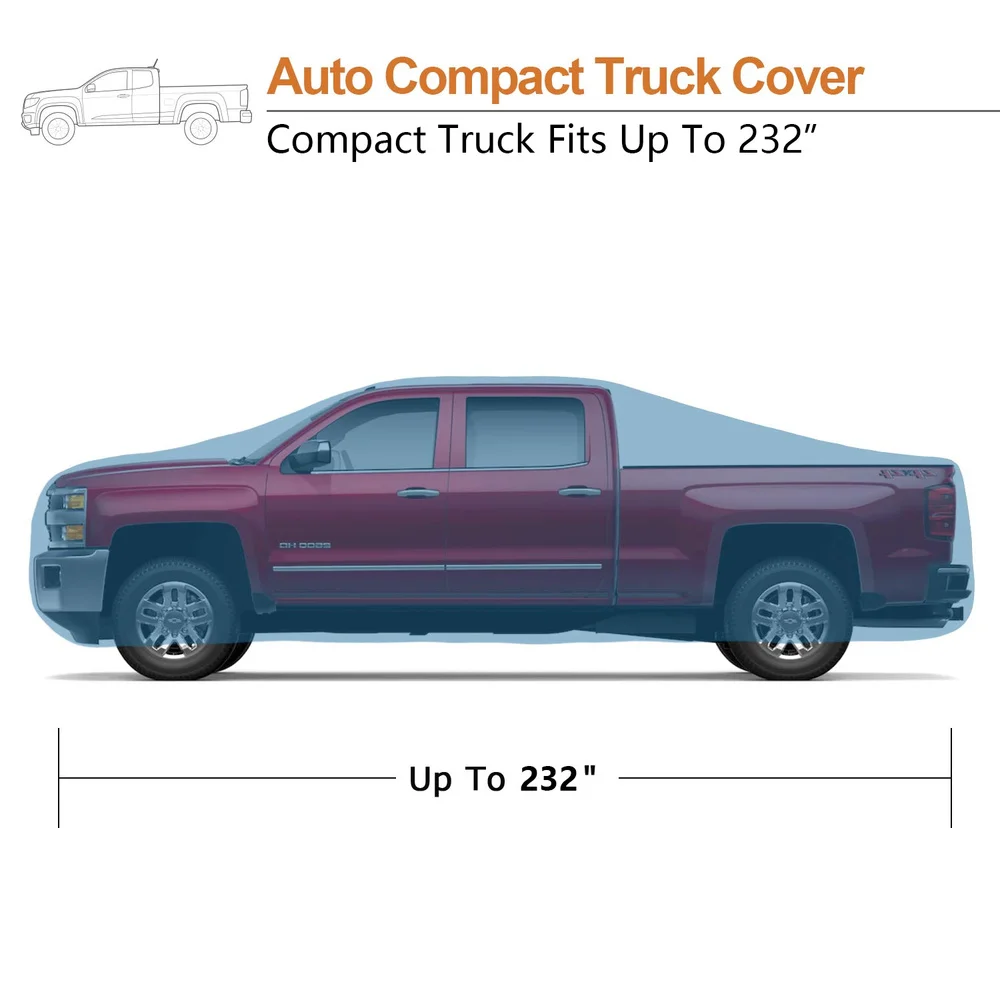 590cm 232inch 3 Layer Truck Pickup Cover Outdoor Waterproof Covers Coat Protector Rain UV Dust Proof For Ford Dodge GMC Toyota