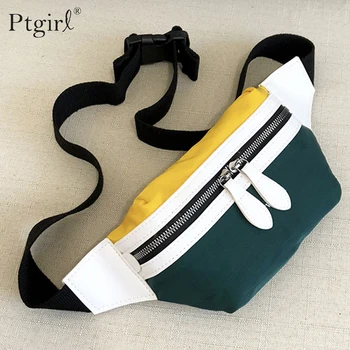 

Waist Bag Women 2019 New Canvas Leisure Panelled Fanny Pack For Girls Ptgirl Bum Bag Pack fashion Chest Crossbody Banana bag Sac