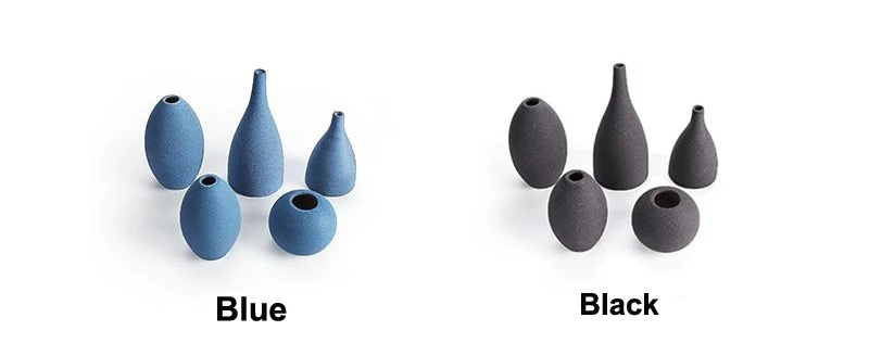 Europe small vase Grind glaze ceramics Black blue Grey vases Flower arts and crafts home decoration accessories modern