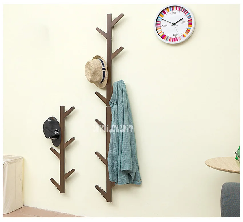 JP150420 Creative Clothes Bags Tree Solid Wood Wall Mounted Coat Rack Living Room Bedroom Decoration Hanger Wall Tree Hat Rack
