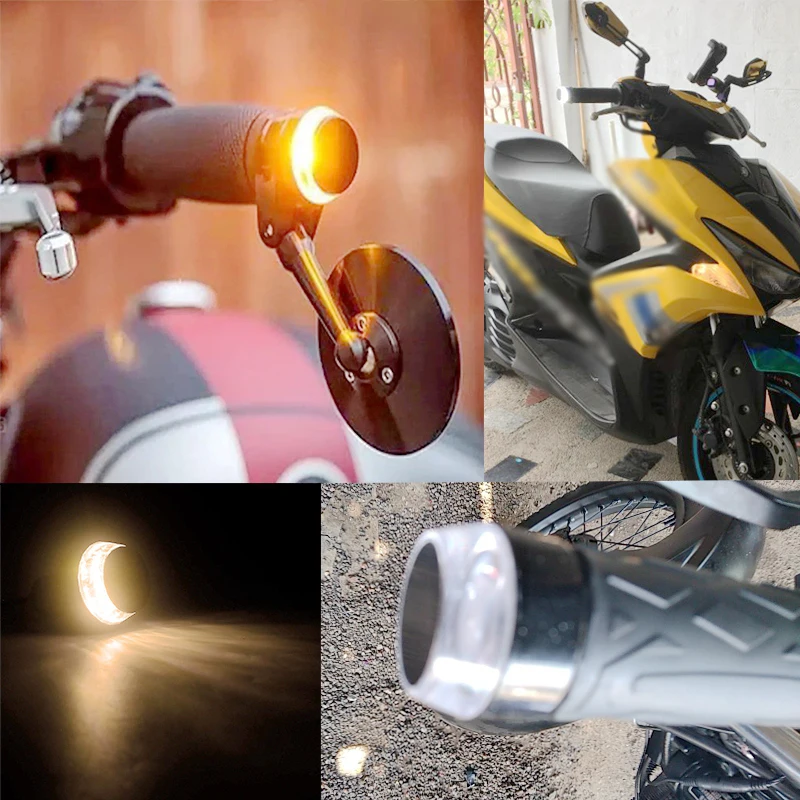 LyhomeO Motorcycle LED Turn Signal Light Side Indicator Corner Light Side Mounted Red Amber Side Light Universal Motorcycle Turn Signal Light