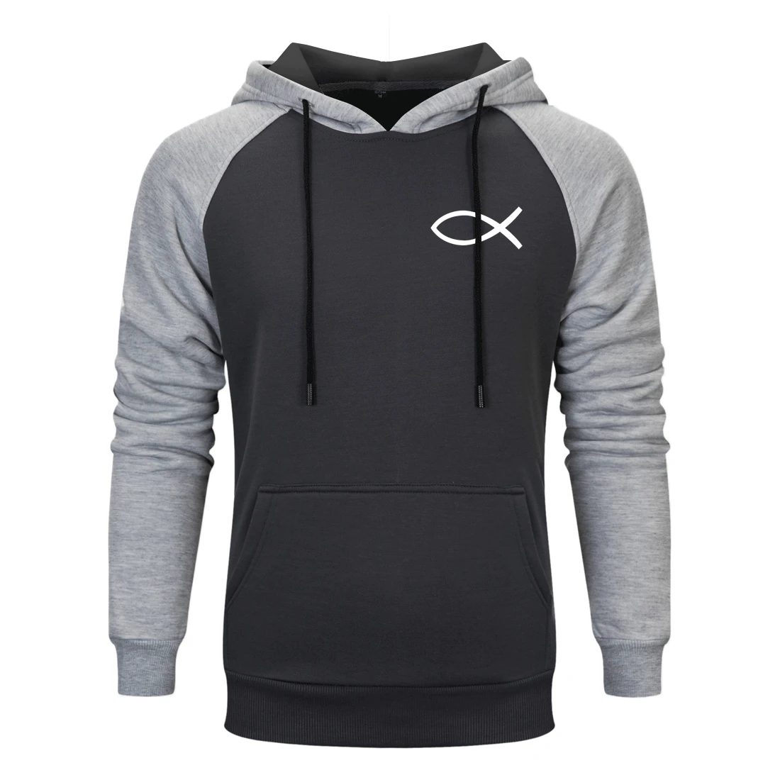 

spring autumn Man Raglan Hoodies 2020 New Jesus Fish Simple Printed Sweatshirts Hoody Streetwear Warm Clothing homme tracksuits