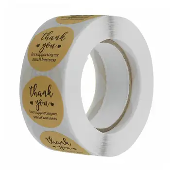 

500 Labels Per Roll Round Natural Kraft Thank You Sticker Seal Labes Hand Made Scrapbooking for Package Stationery Sticker