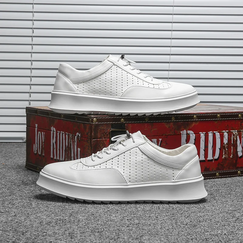 

2019 New Mens Shoes High Quality Genuine Leather Dress Shoes Casual Comfortable Flat Walking Shoes Soft Loafers  