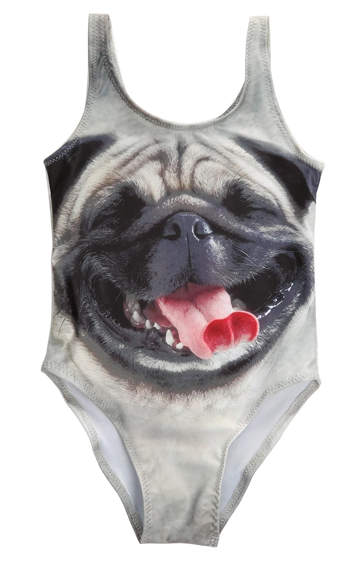 Cartoon 3D One-piece Swimsuit Kids Girls Bikini Swimwear Cute Dog Swimming Bathing Suit Swimsuits 3 4 5 6 7 8 9 10 Years | Детская
