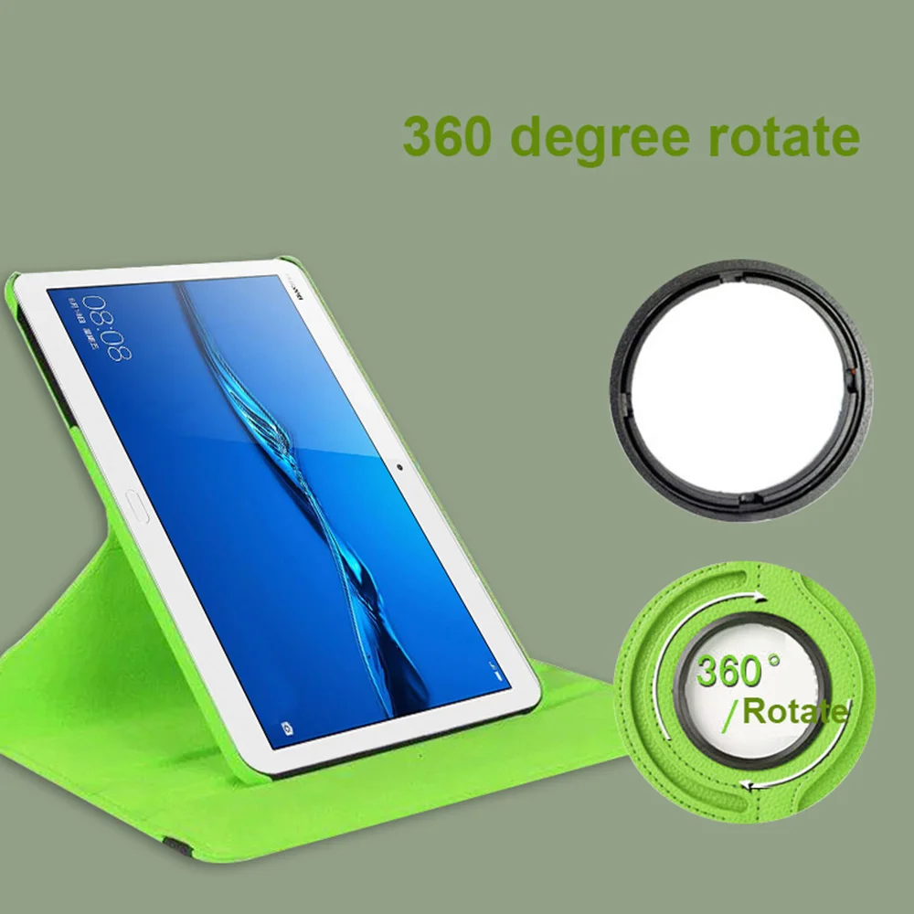 360 градусов вращающийся кожаный чехол для huawei MediaPad T3 10 AGS-L03 AGS-L09 AGS-W09 9,6 inch Tablet Защитная пленка