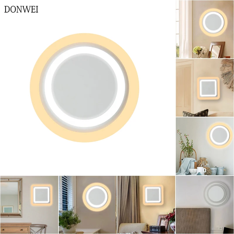 Акриловая светодиодная настенная лампа современный простой прикроватный