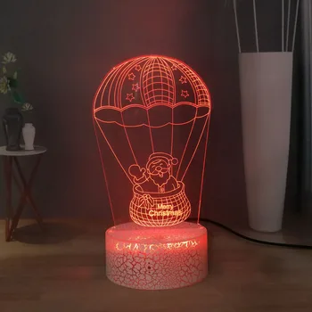 

Santa Claus and hot air balloon Cartoon LED Night Light Christmas 3D Illusion Table Lamp Cute Child Room 3D Night Lamp Desk Lamp
