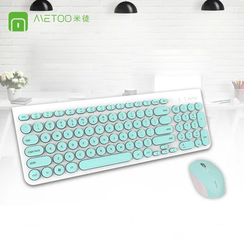 

2.4G wireless keyboard mouse set mute retro round keycap multimedia computer gaming keyboard For Macbook Lenovo Laptop