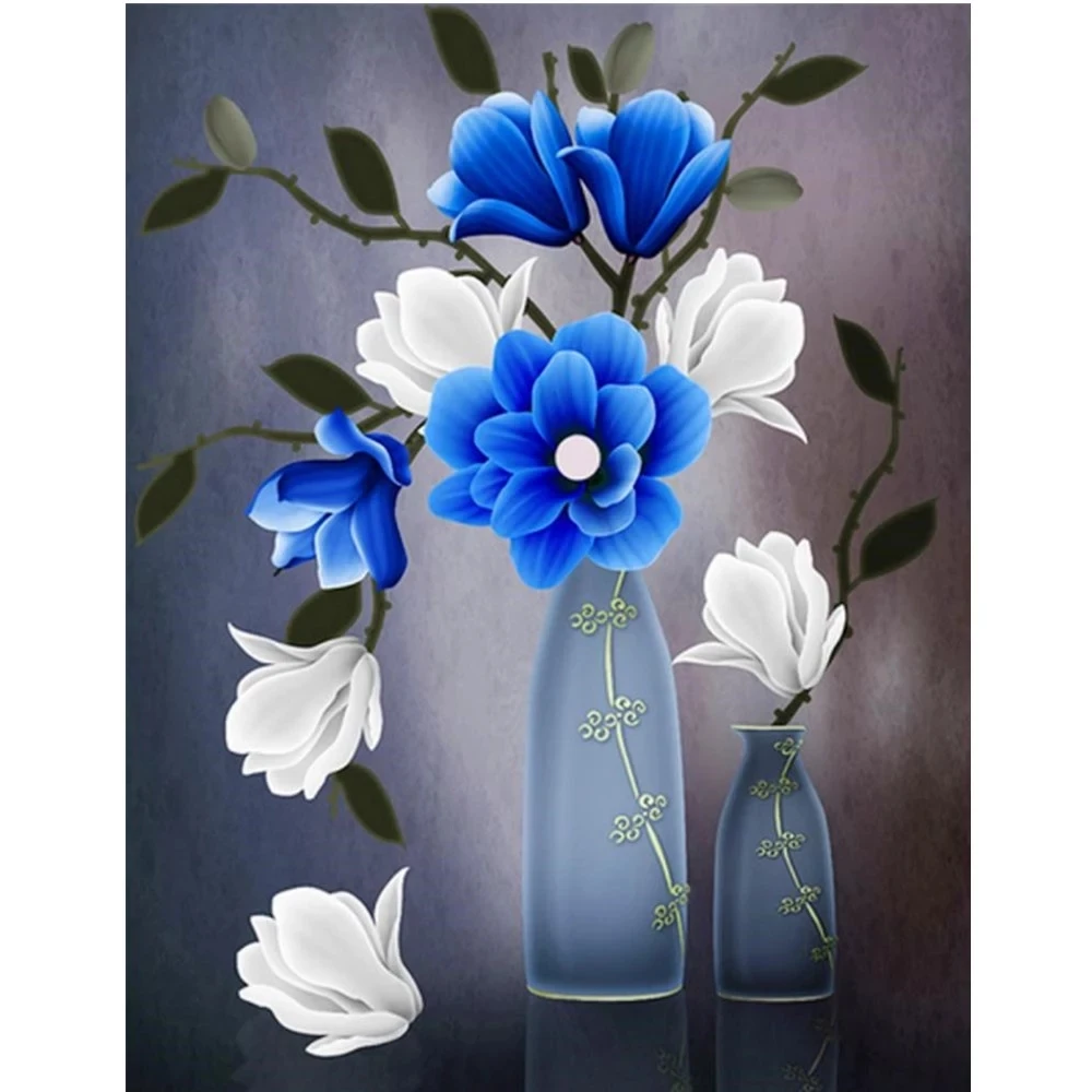 

5D DIY Diamond Painting Full Round Diamond Flower Vase Embroidery Set Cross Stitch Mosaic Decoration Gift