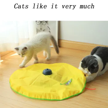 

Pet cat toy electric turntable cat stick animal toy capture interactive toy adjustable speed cat stick automatic cat tease