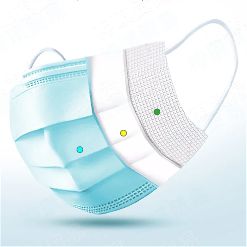 

Antibacterial 3 Laye Mask dust protection Masks Disposable Face Masks Elastic Dust Filter Mask Pm2.5 Mascherina ffp2 mondkapjes