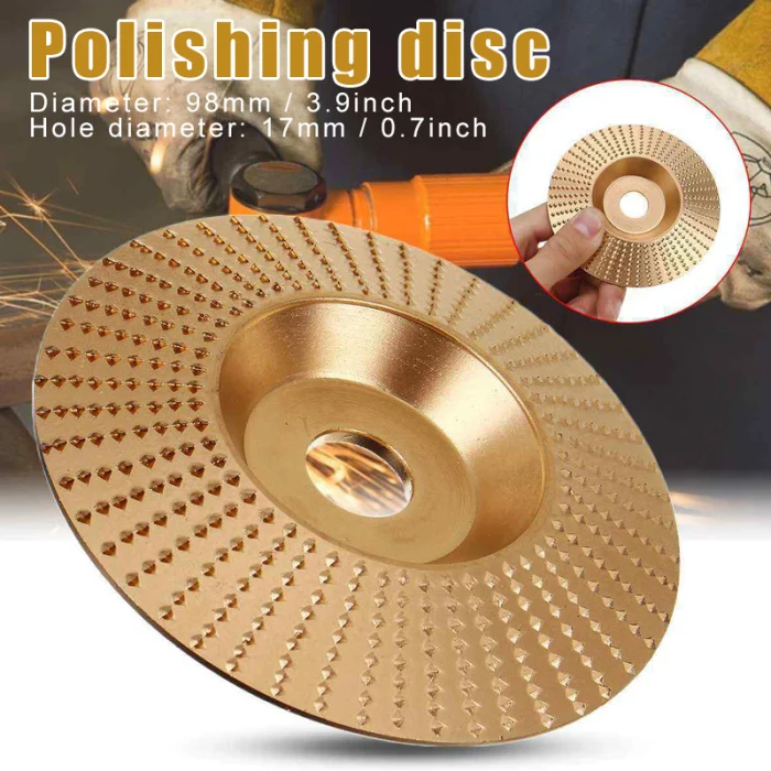 3.9 Inch 98mm Carbide Wood Sanding Carving Shaping Disc for Grinder Grinding Wheel DIN889