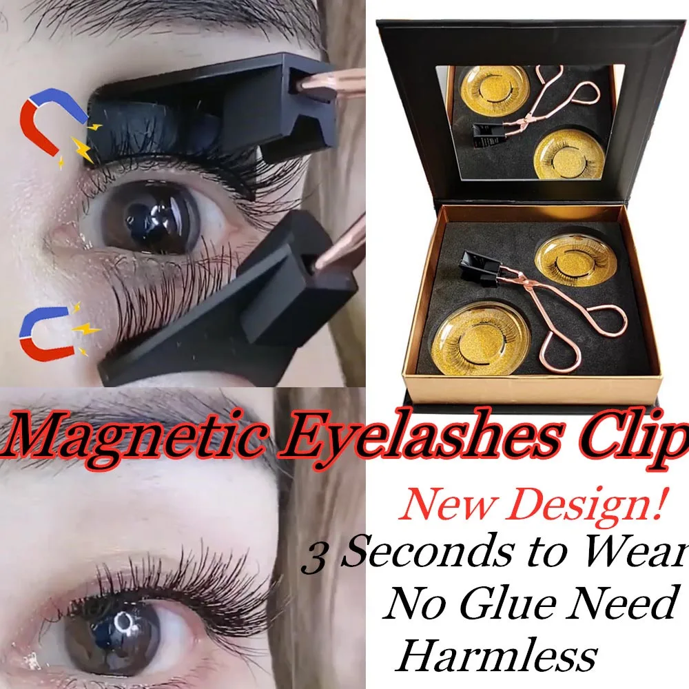

NEW DESIGN Handmade Magnetic Eyelash Curler with Quantum Soft Magnetic False Eyelashes Set Easy to Wear Magnetic Lashes Set