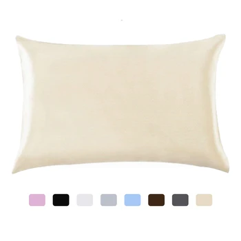 

Soft Mulberry Plain Pillow Case Pure Emulation Satin Square Pillow Single Cover Chair Seat Silk Pillowcase Cover For Bed Throw