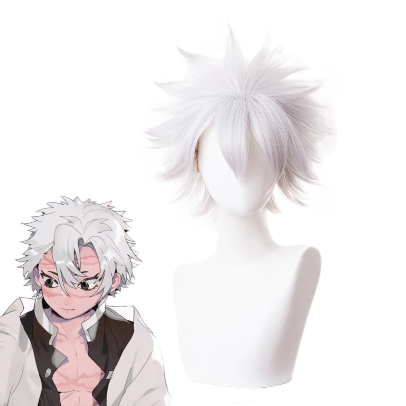 Demon Slayer Kimetsu no Yaiba Shinazugawa Sanemi Wig Cosplay Costume Heat Resistant Synthetic Hair Men Women Cosplay Wigs