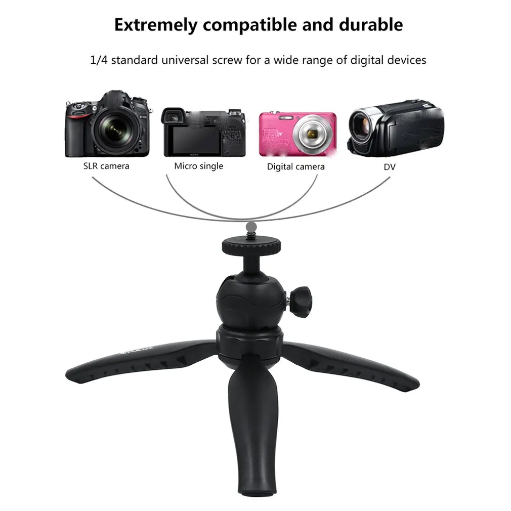 PULUZ 20 см Карманный пластиковый мини-штатив с шаровой головкой 360 градусов для смартфонов для DSLR камеры s