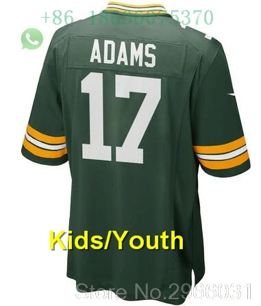 Green Bay Качественные Детские Молодежные 12 Aaron Rodgers Clay Matthews 52 Ha Clinton-Dix21 Jordy Nelson 87 Randall Cobb 18 jersey - Цвет: Слоновая кость