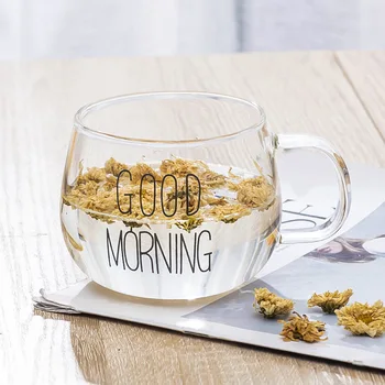 

Thickened Transparent High Borosilicate Glasses Breakfast Milk Cup with Handle Microwave Heating Transparent Coffee Cup 500ml