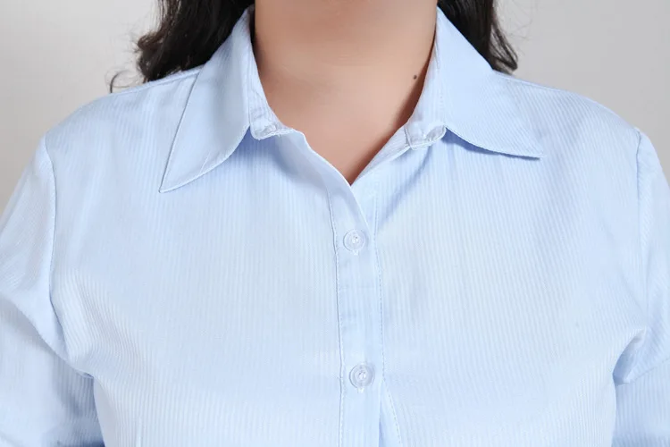 Ropa, женские блузы, рубашки,, OL, белая рубашка, Женская офисная одежда, женские полосатые тонкие хлопковые Блузы с длинным рукавом, рубашки M288