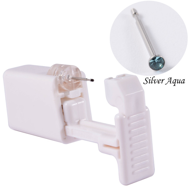 bending Disposable Safe Sterile Piercing Unit For Nose Studs Piercing Gun Piercer Tool Nose Ring Body Piercing Jewelry