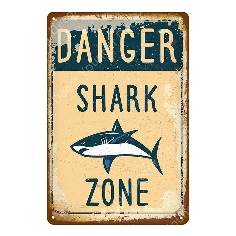 Предупреждение Акула зоны металлические знаки опасности высокого напряжения ВИНТАЖНЫЙ ПЛАКАТ Остерегайтесь жены нет парковки табличка вход в стену Декор YI-046 - Цвет: YD4027EI