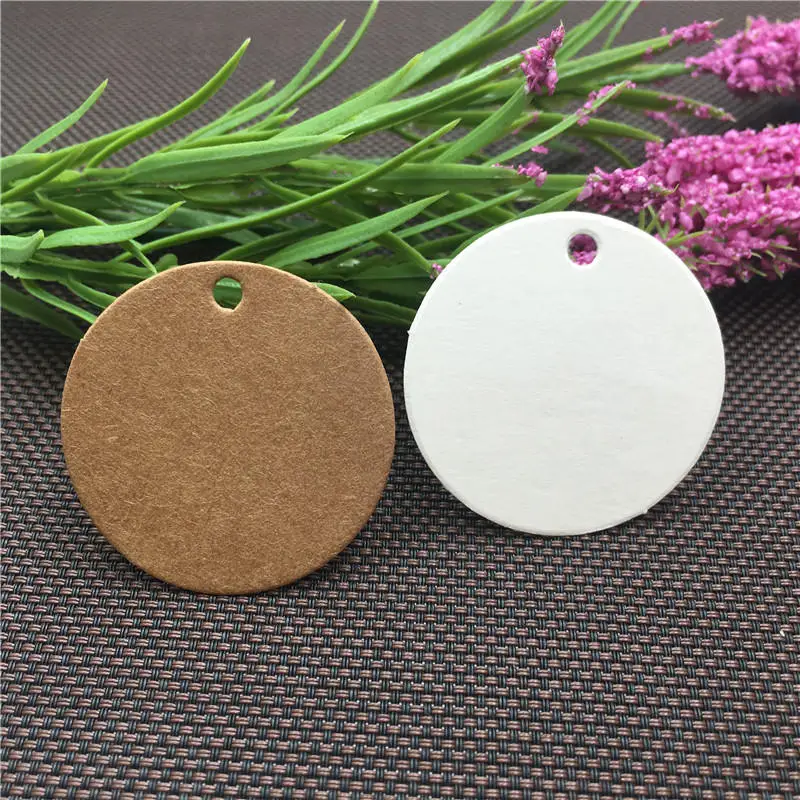 50Pcs/Lot Round Lace Shaped Hanging Kraft Paper Tags Label Note Price Blank Natural Eco-friendly Recyclable For Clothing | Дом и сад