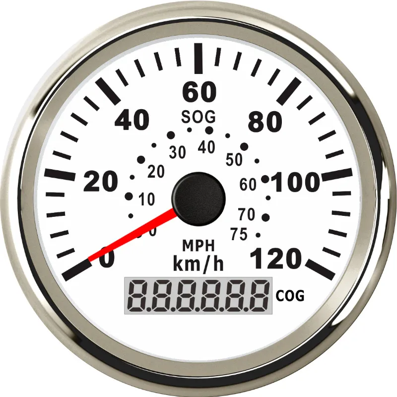 

85mm 60KMH GPS Speedometer Odometer IP67 Waterproof Speed Gauge Meter 120KMH with Red Backlight for Auto Car Truck 12V 24V