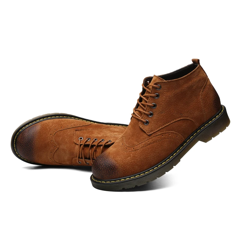 New Fashion New Men Casual Tooling Boots Comfortable Leather Shoes Mens Cold Protection Keep Warm Boots Size 38-46